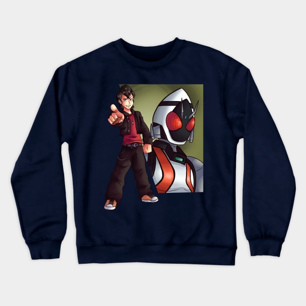 Gentarou from KAMEN RIDER FOURZE Crewneck Sweatshirt by IanDimas